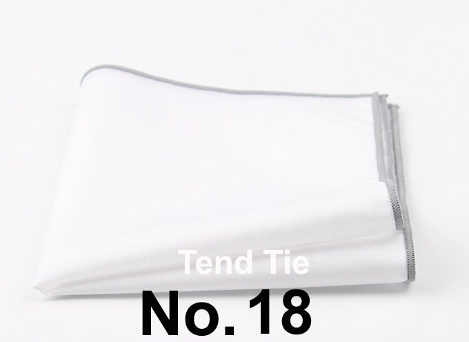 Fashionable Men'S Dense Edge White Flap Pocket Pants Square Suit Accessories Handkerchief Square Scarf Cotton And Linen Colored Edge Chest - Image 1