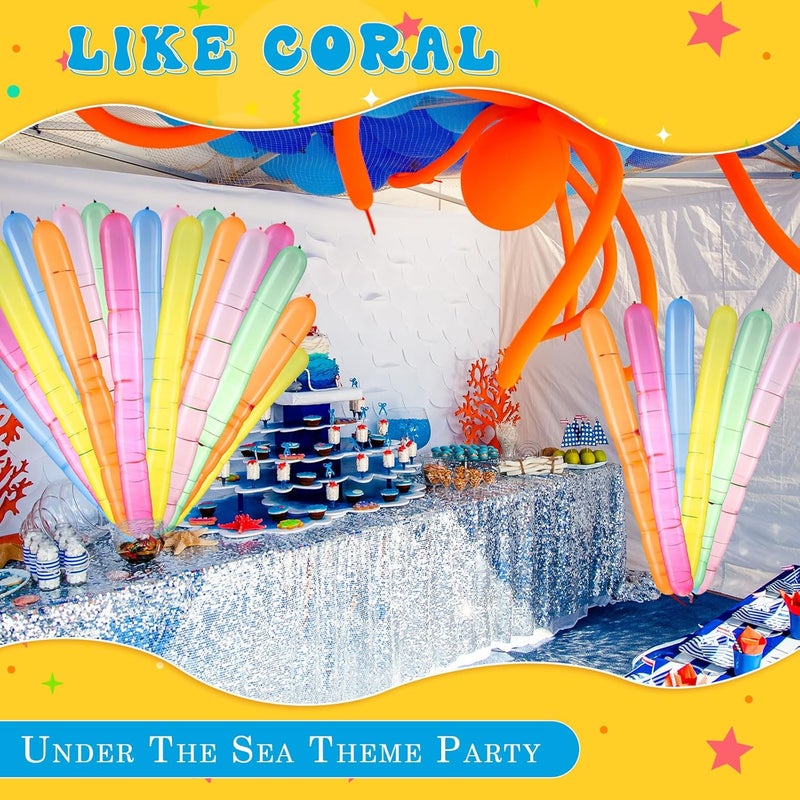 Sratte 500 Pcs 40 Inch Rocket Balloons Assorted Colors Flying Magic Long Balloons Rocket Balloons for Boys Girls Playing Birthday Festival Party Decorations Supplies 6 Colors - Image 5