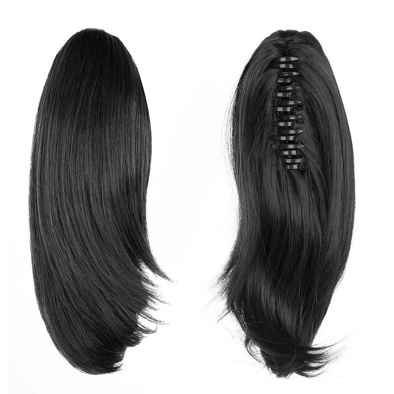 HSPJHTM Ponytail ExtensionsBlack Claw Clip Ponytail Hair Extension for Women Curly Hair Piece 10 Synthetic Pony Tail Wig Halloween Fluffy Daily Use