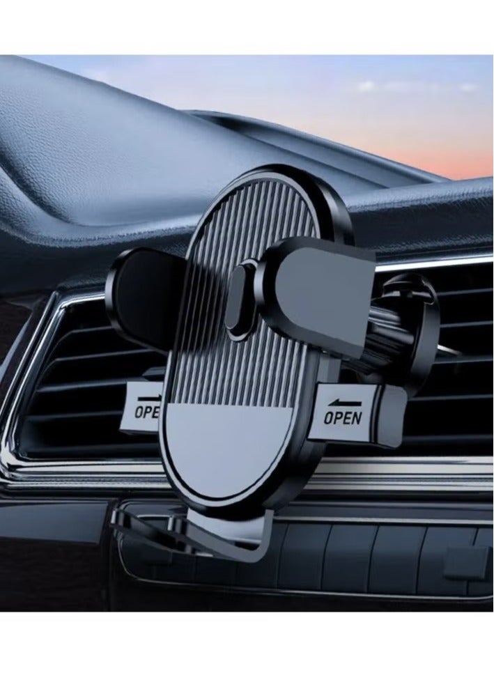Mobile Holder For Car. Mobile Holder For Air Vent – Adjustable Clip, Auto Lock, Stable Hook, Unblocked Airflow, No Phone Overheating, No Scratches on Mobiles. Compatible with All Mobile Phones. (For Safe Driving in UAE) - Image 1