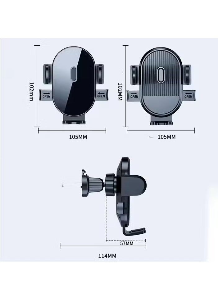Mobile Holder For Car. Mobile Holder For Air Vent – Adjustable Clip, Auto Lock, Stable Hook, Unblocked Airflow, No Phone Overheating, No Scratches on Mobiles. Compatible with All Mobile Phones. (For Safe Driving in UAE) - Image 5