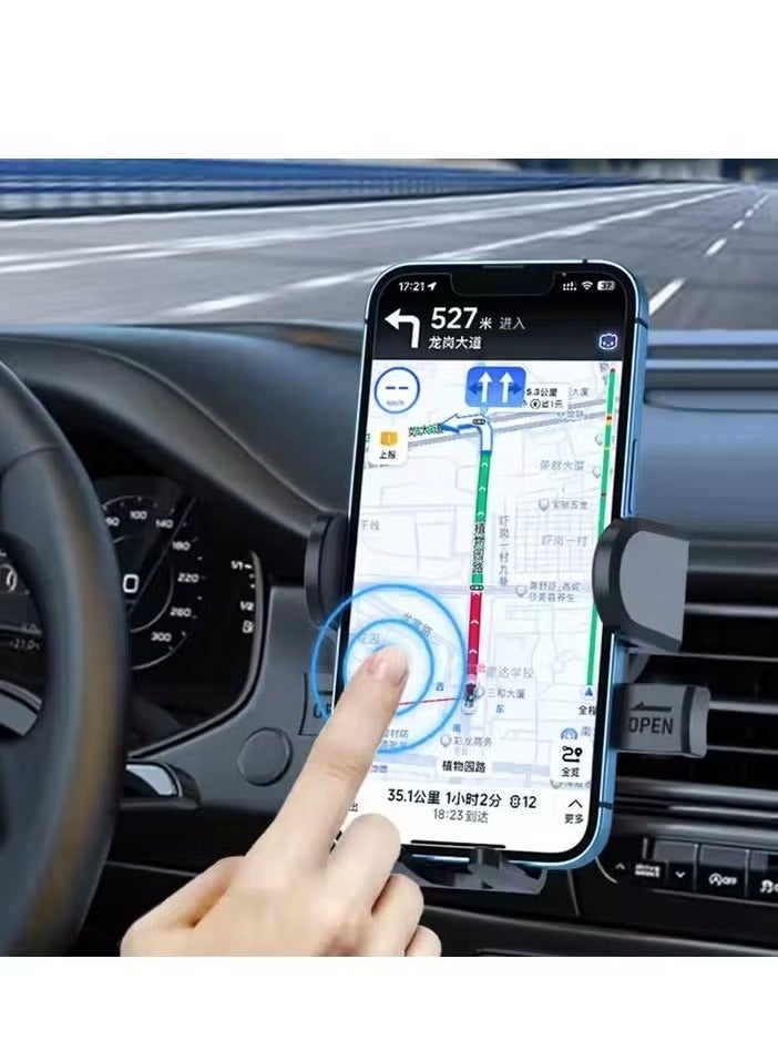 Mobile Holder For Car. Mobile Holder For Air Vent – Adjustable Clip, Auto Lock, Stable Hook, Unblocked Airflow, No Phone Overheating, No Scratches on Mobiles. Compatible with All Mobile Phones. (For Safe Driving in UAE) - Image 2