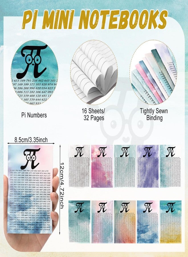 اياستي مجموعة إيستي المكونة من 50 قطعة من هدايا حفلات التخرج في الرياضيات، عبارة عن دفاتر ملاحظات صغيرة على شكل باي، هدايا أسبوع تقدير المعلمين لمحبي الرياضيات والطلاب والمعلمين (متعددة الألوان) - Image 2