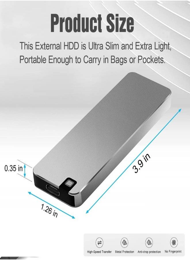 AROAQ - 6TB Portable SSD External Hard Drives Solid State External Drives Computer Backup Drive USB 3.1 to Type C Support Data Storage Transfer for Windows XP PC Laptop and Mac - Image 1