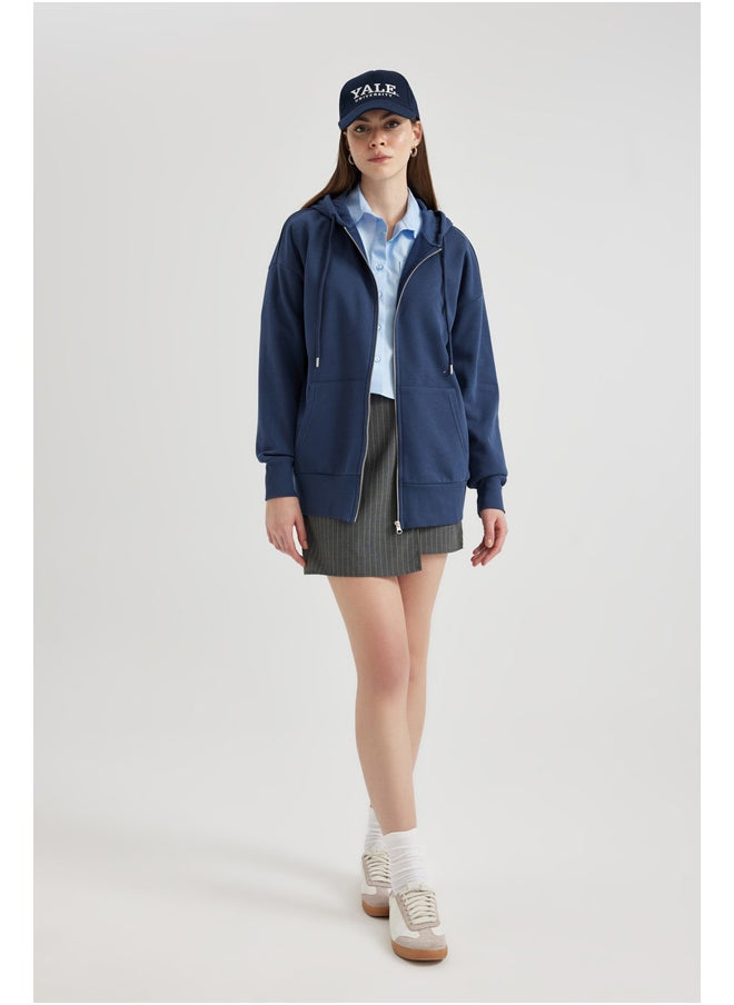 DeFacto - Woman Oversize Fit Hooded Long Sleeve Knitted Cardigan - Image 1