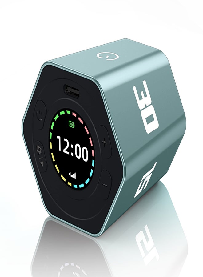 Portable Cube Timer Gravity Sensor Rotating Timer Count Up/Down Function Clock  3/5/10/15/30 Minutes and Custom with LED Screen Vibrate and Sound Alarm Silent Operation for Kids Kitchen Time - Image 1