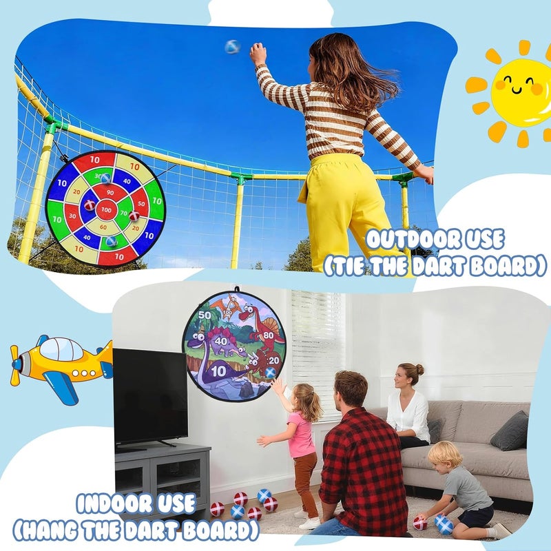 Sumapner Trampoline Accessories Kit Kids,Basketball Hoop with 3 Mini Basketballs,50FT Solar Lights Fit 8 10 12 14 15 16FT Trampoline Outdoor 8 Mode,Choose from 2 Kits with Sprinkler or Dart Board & Glow Net - Image 5