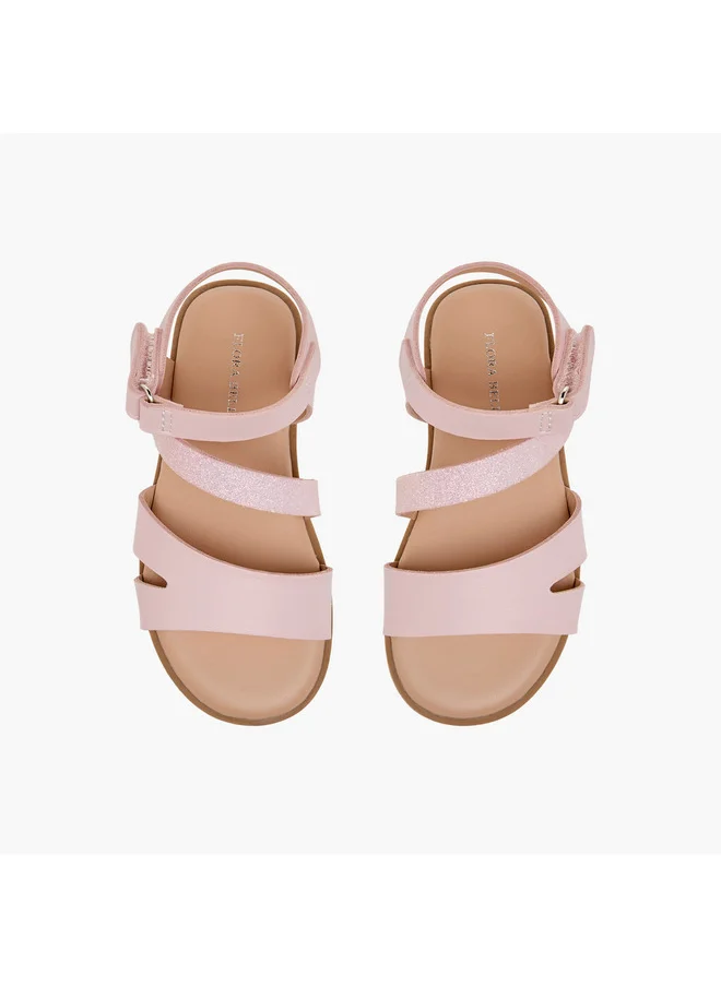 Flora Bella By Shoexpress Girls Strap Detail Sandals with Hook and Loop Closure