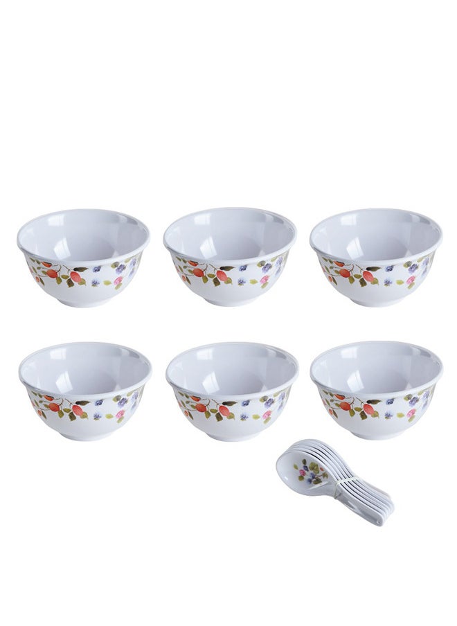 Trust 12-Piece Melamine Soup Set; 5 Inch Floral; Serve 6 People 