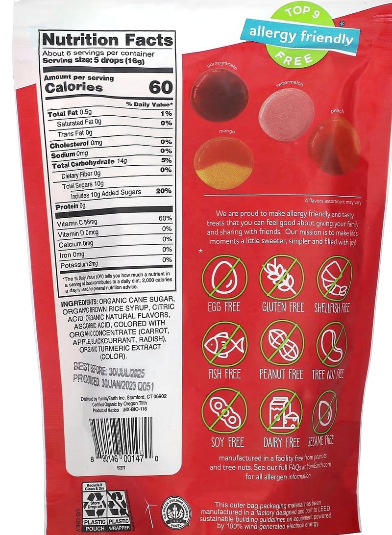YumEarth Yum Earth, Organic Hard Candies, Favorites , 3.3 oz (93.6 g) - Image 2