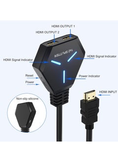 ELIKLIV HDMI Splitter for Dual Monitors, HDMI Splitter 1 in 2 Out, HDMI Splitter 4K Ver1.4 Support 4K 3D Full HD 1080P Compatible/PS4/PS3/Blu-ray Player/MacBook/HDTV (1 Source to 2 Displays)  - Image 2