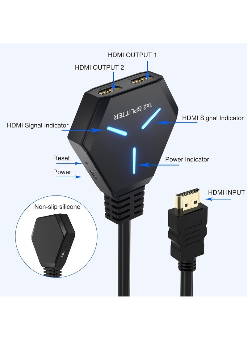 ELIKLIV HDMI Splitter for Dual Monitors, HDMI Splitter 1 in 2 Out, HDMI Splitter 4K Ver1.4 Support 4K 3D Full HD 1080P Compatible/PS4/PS3/Blu-ray Player/MacBook/HDTV (1 Source to 2 Displays)  - Image 2