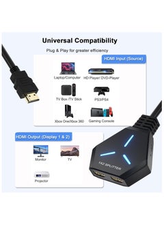 ELIKLIV HDMI Splitter for Dual Monitors, HDMI Splitter 1 in 2 Out, HDMI Splitter 4K Ver1.4 Support 4K 3D Full HD 1080P Compatible/PS4/PS3/Blu-ray Player/MacBook/HDTV (1 Source to 2 Displays)  - Image 3