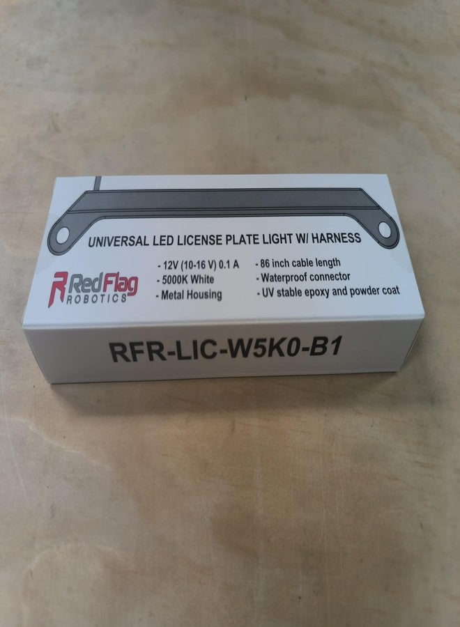 Red Flag Robotics Universal license plate light 12V 100mA with waterproof connector and 86 in lead - Image 5