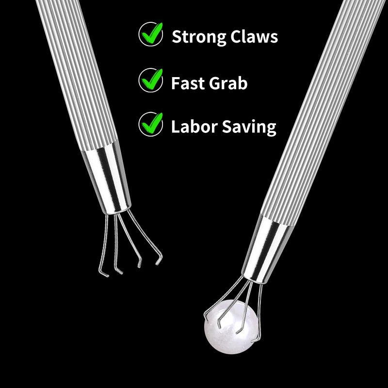 salbsever 3Pcs Grabber Tool Holder Set Jeweler's Pick Up Sprinkle Pen Jewelry Tweezers 4 Claw Piercing Ball with Prongs Diamond Claw Precision Stainless Steel For Tiny Objects IC Chip Electronic Components - Image 4