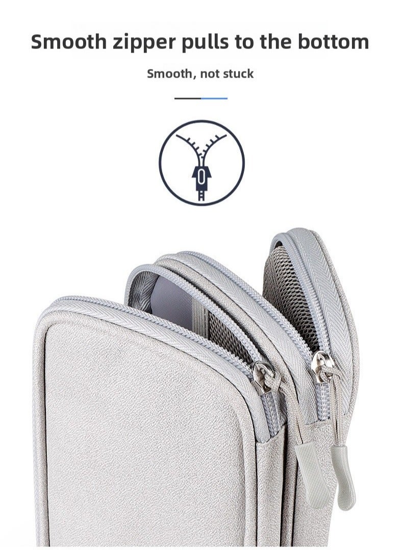 Portable Dual-layer Storage case, Capable of holding Data Cables, Chargers, Headphones, Power Banks, Mobile Phones, and USB Drives.  - Image 3