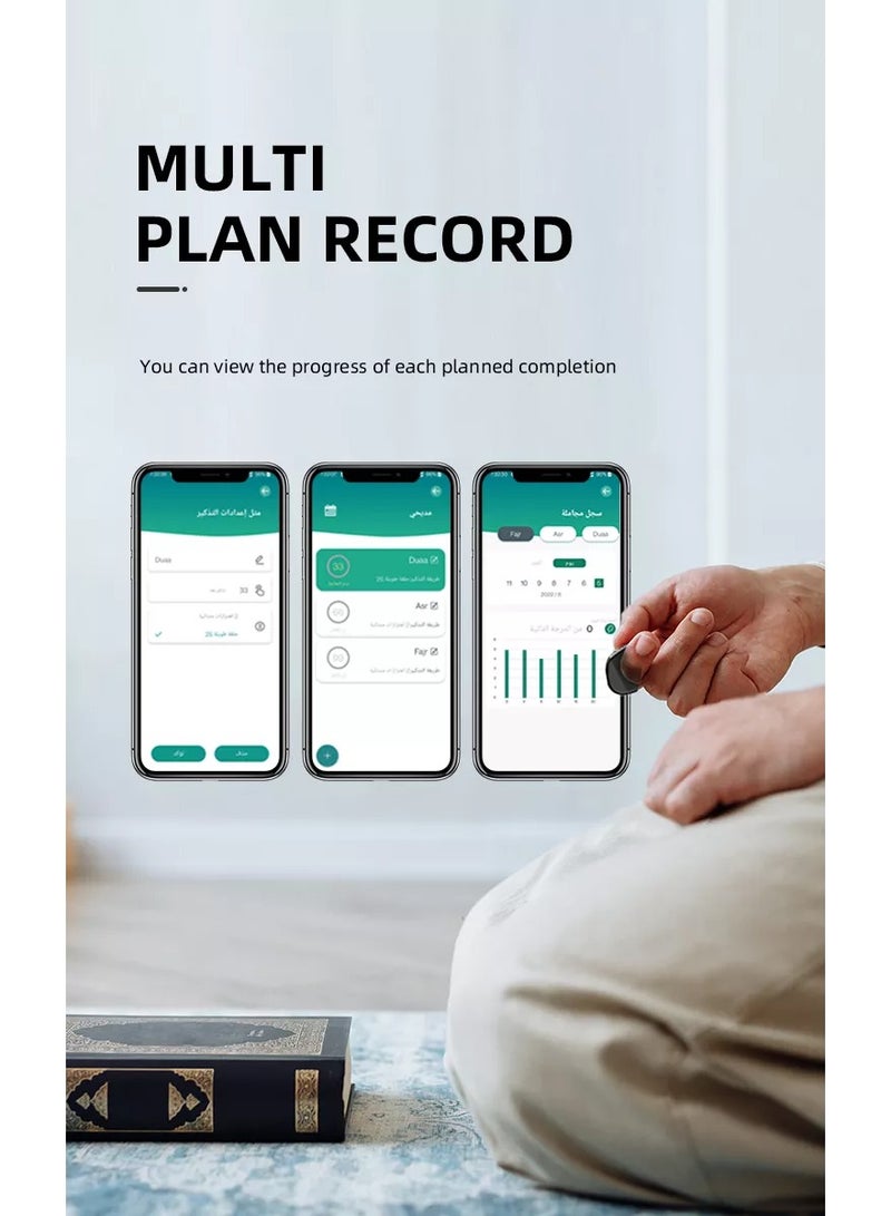 إيكوانتو خاتم ذكر بلاستيك من اكوانتو خاتم تسبيح QB702 لايت فضي - Image 4