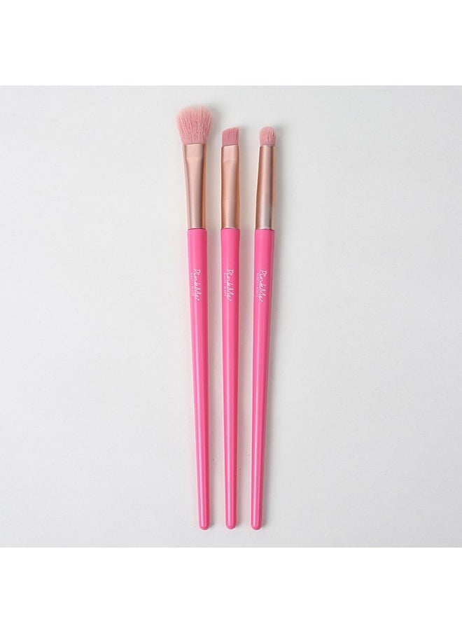 Miniso - Exquisite Eye Makeup Brush Set 3-In-1, Pink Me! Series Beauty Brushes Set - Image 1