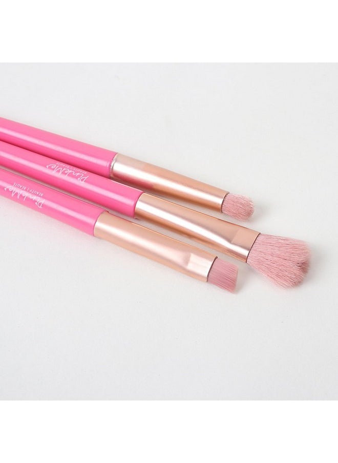 Miniso - Exquisite Eye Makeup Brush Set 3-In-1, Pink Me! Series Beauty Brushes Set - Image 1