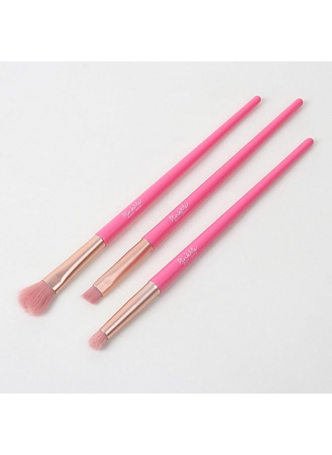 Miniso - Exquisite Eye Makeup Brush Set 3-In-1, Pink Me! Series Beauty Brushes Set - Image 1