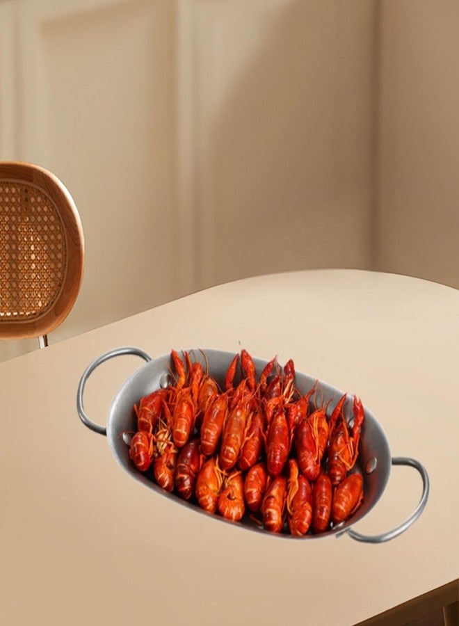 Leefasy Stainless Steel Fish Baking Tray Fish Pan Roasting Pan Heavy Duty Accessory Serving Platter Grill Plate for Cooking Meat Oven, M - Image 5