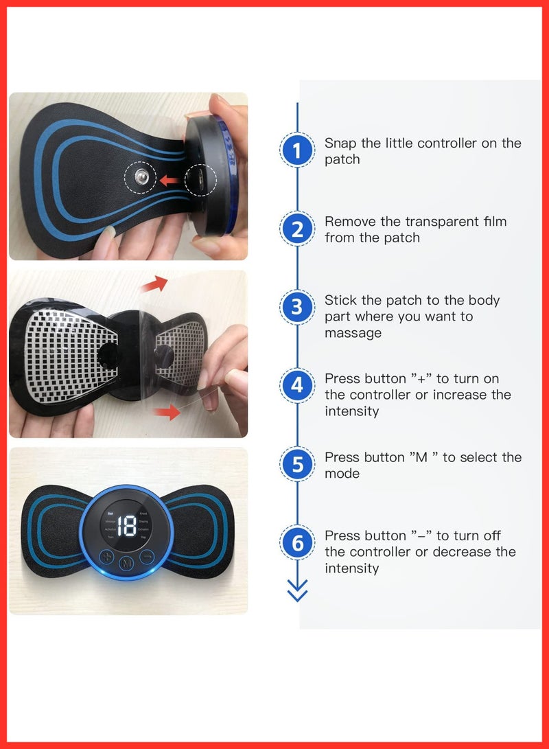 Wireless Portable Neck Massager with 8 Modes and 19 Strength Levels
