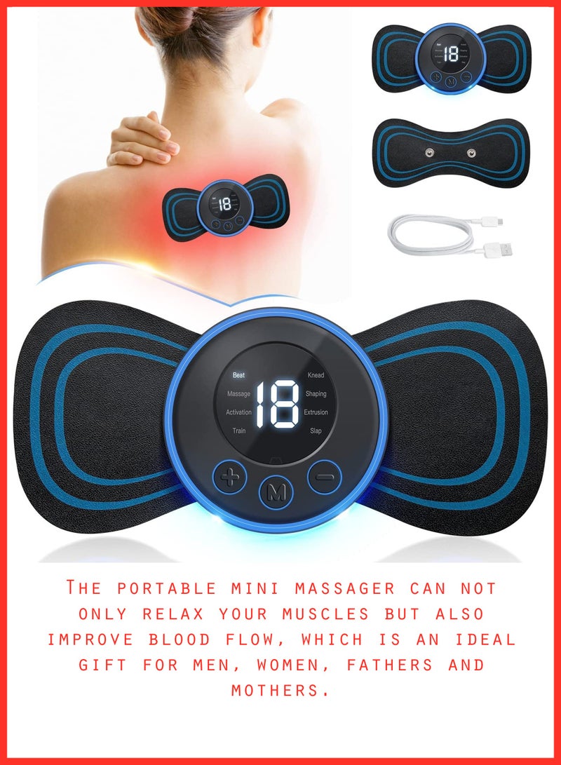 Wireless Portable Neck Massager with 8 Modes and 19 Strength Levels