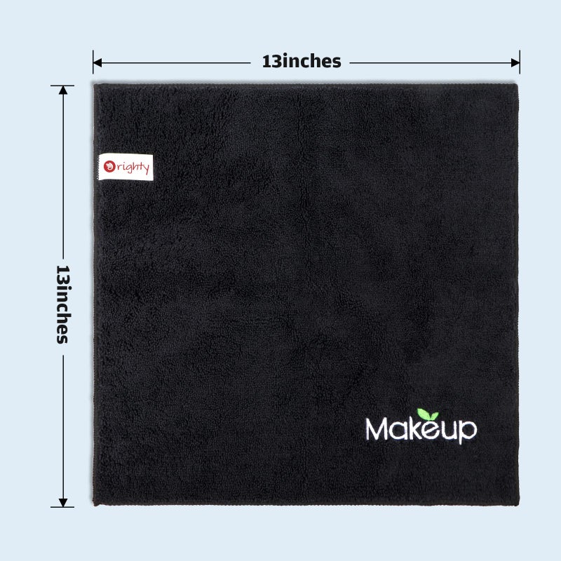 Orighty Microfiber Makeup Remover Cloths - Super Soft, Quick Dry Face Towels for Cleansing, 13 x 13 Inch, 6 Count, Black - Image 5