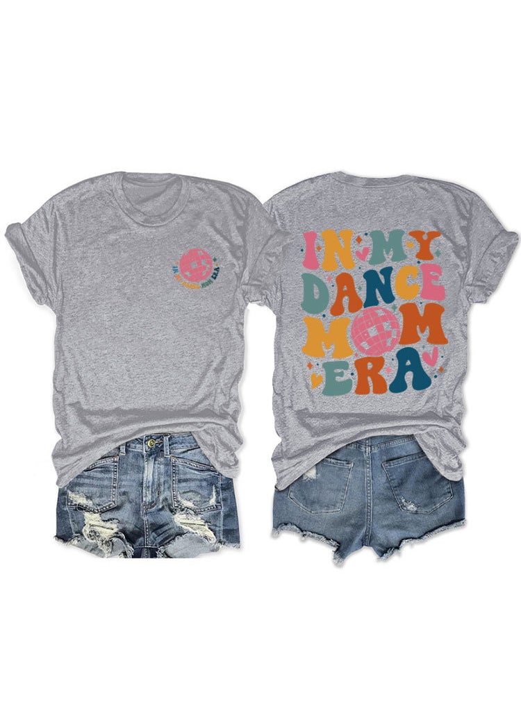 Generic - Fashionable Short Sleeve T-shirt For Women In My Dance Mom Era Ball New Style Crew Neck Tee Light gray front chest (color picture) - Image 1