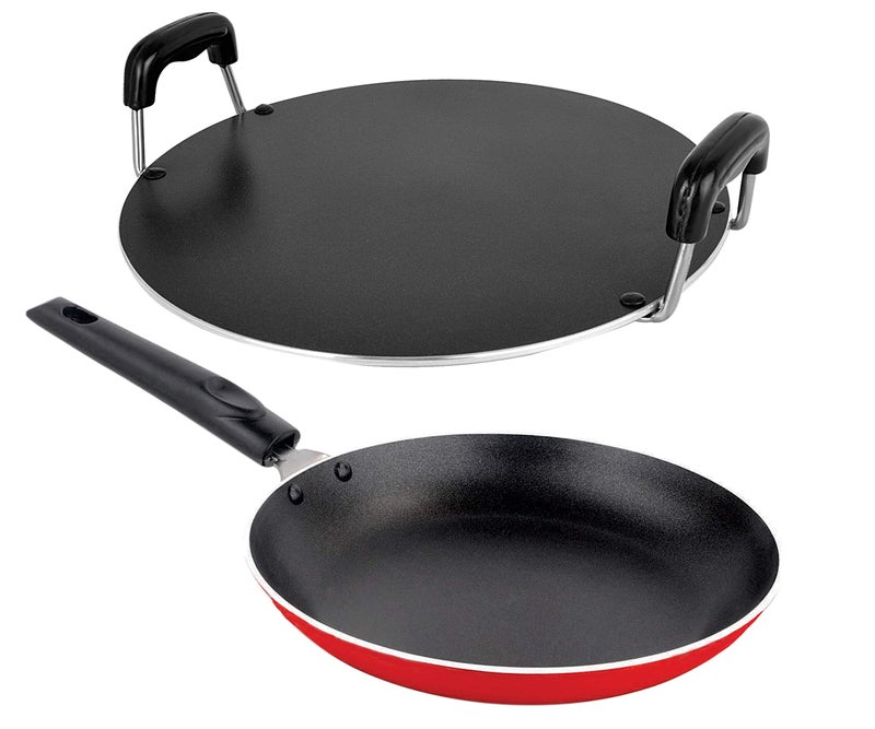 Nirlon Non-Stick Aluminium Kitchen Cookng Essential Combo Set, Tapper Pan, Round tawa - Image 5