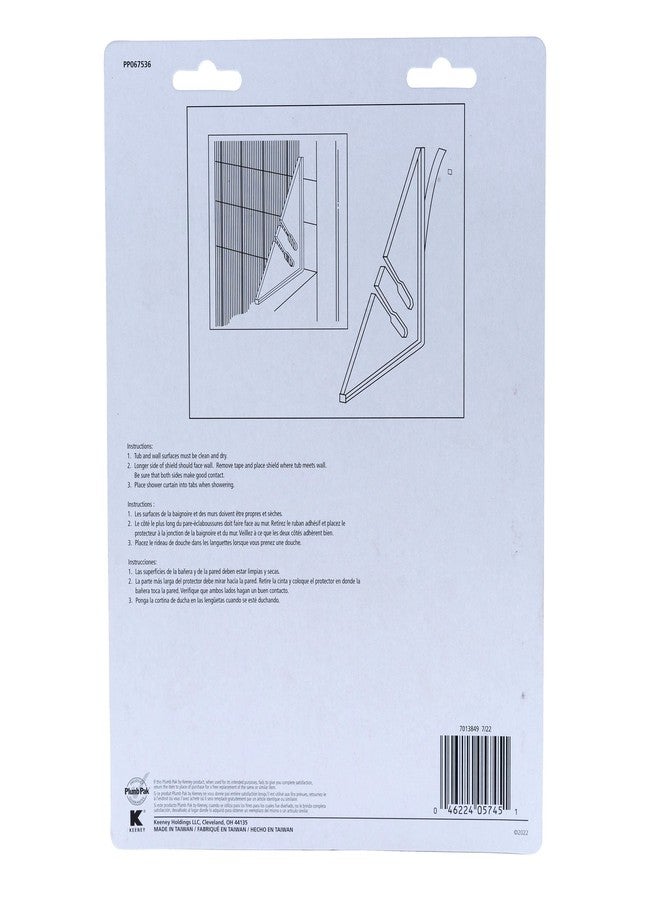Plumb Pak PP067536 Plastic Bathtub and Shower Splash Shield Kit, White (2-Pack) - Image 5
