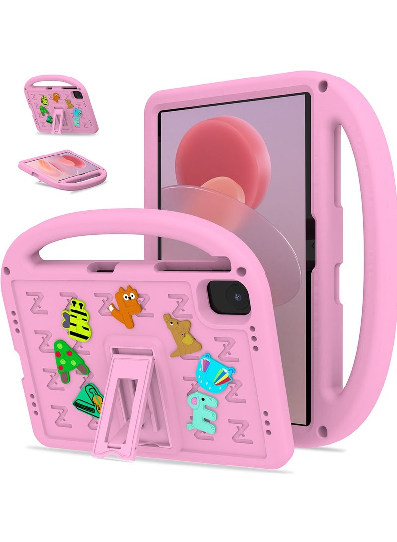 VKL Compatible with Honor Pad X8A Case for Kids 11” 2024 Released with Holder Shockproof Full Body Protection Cute Cover Shell for Tab X8A Case Kids Pink - Image 2