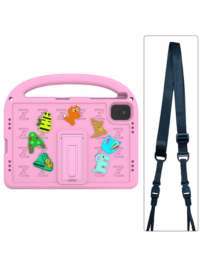 VKL Compatible with Honor Pad X8A Case for Kids 11” 2024 Released with Holder Shockproof Full Body Protection Cute Cover Shell for Tab X8A Case Kids Pink - Image 1
