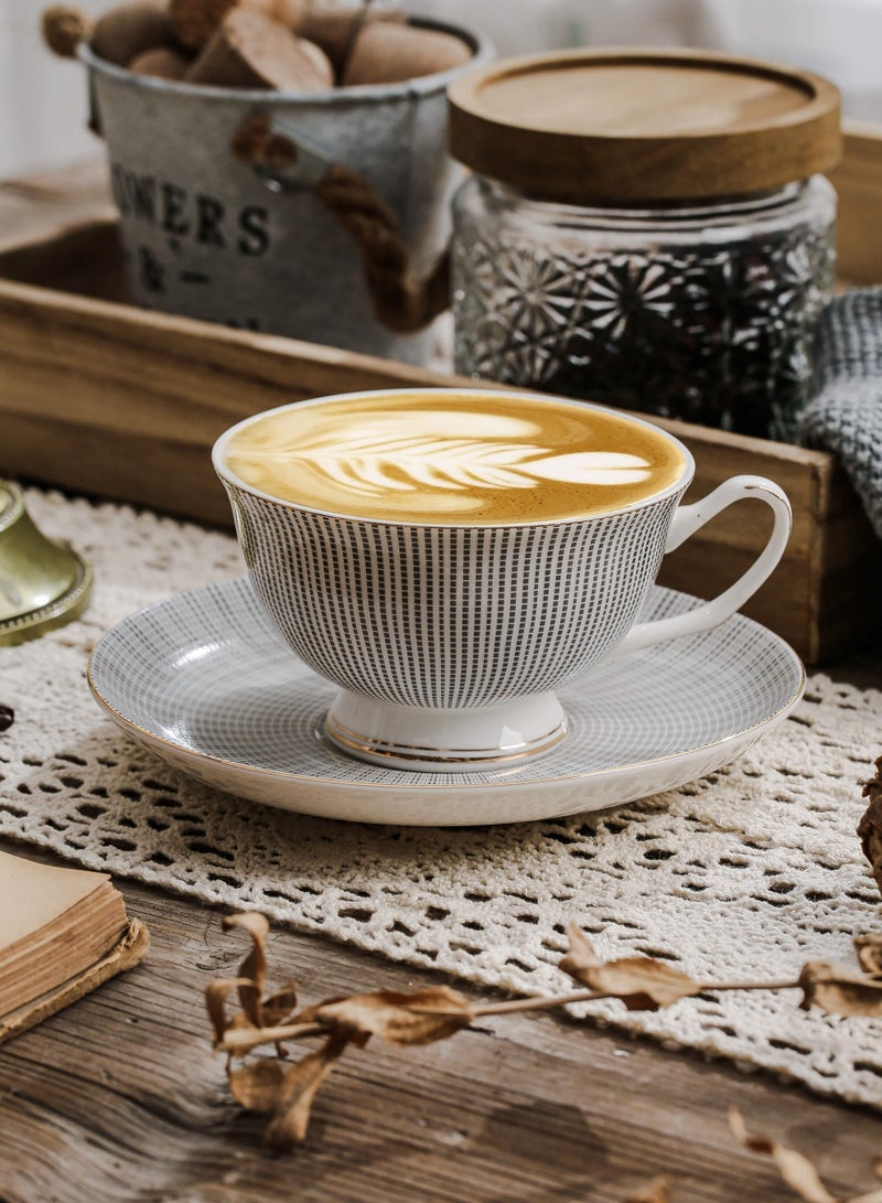 Shuer Ceramic coffee cup,  Latte coffee cup，Cappuccino coffee cup，Cup and Saucer Set Suitable for Home Office Restaurant Gifts Garden Party Home Afternoon Tea Set Ceramic Milk Tea Cup Water Cup - Image 1