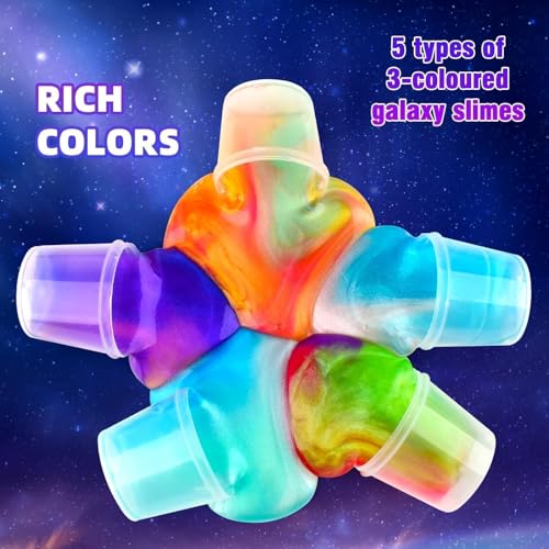 TITRITH 80 Pack Slime Party Favors Kit Mini Galaxy Bulk Slime Stretchy Stress Relief for Kids 812 Soft Putty Toy Girls and Boys Classroom Reward Birthday Goodie Bag Stuffers - Image 5