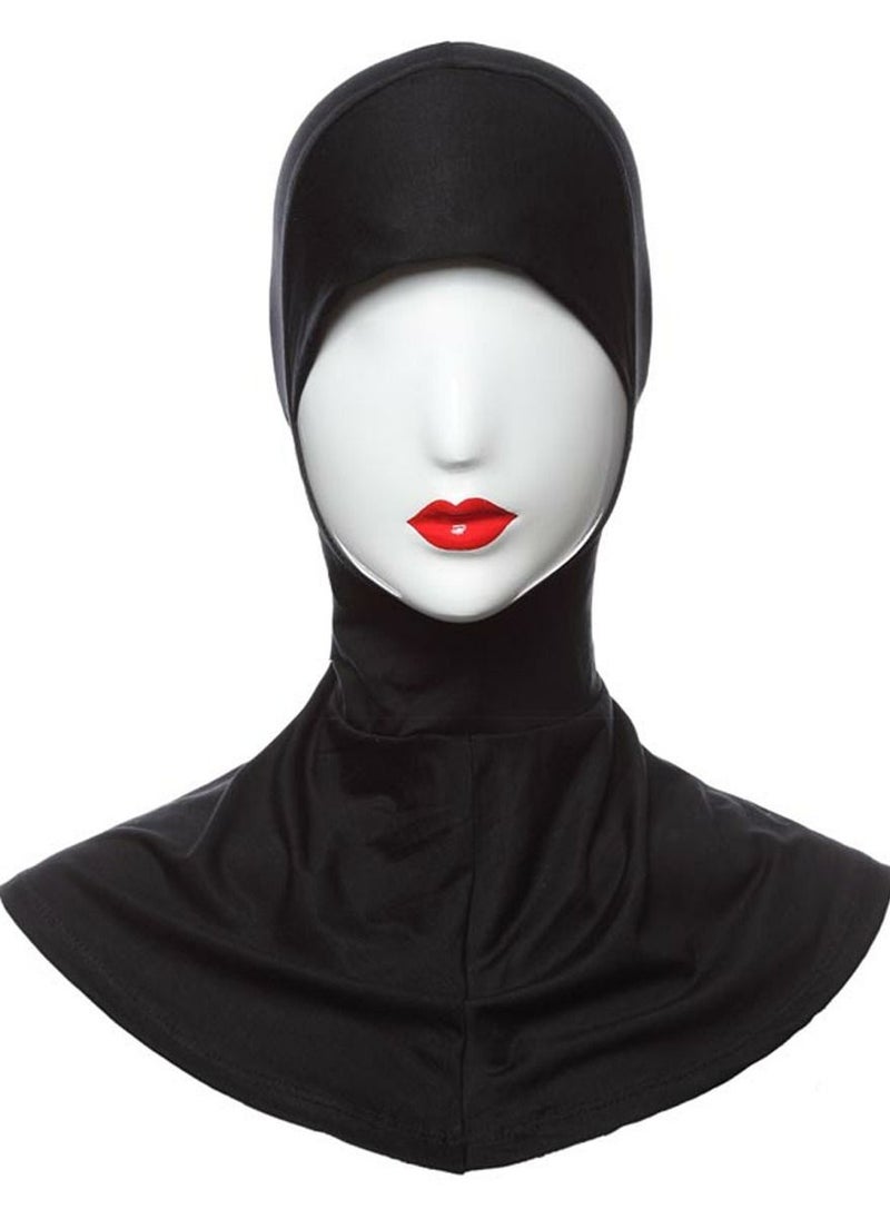 Loquat - Muslim Women's Solid Color Hijab Inner Cap Black - Image 1