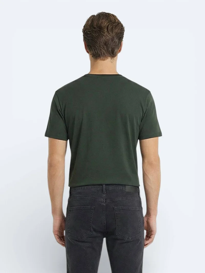 Kip Oil Green Plain 100% Cotton T-Shirt