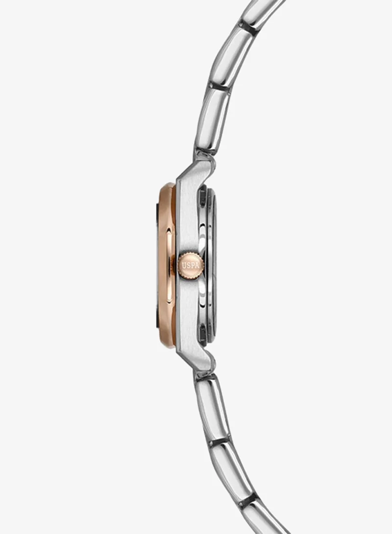 U.S. Polo Assn. Stile Stainless Steel Bracelet Quartz Analog Watch for Women, 19mm