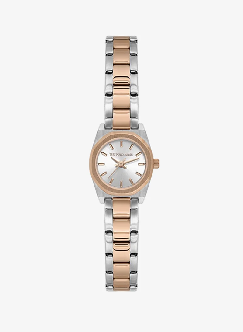 U.S. Polo Assn. Stile Stainless Steel Bracelet Quartz Analog Watch for Women, 19mm