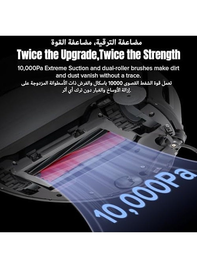 روبو روك S8 MaxV Ultra – مكنسة وممسحة روبوت ذكية بقوة شفط ‎10000‎ باسكال، تنظيف عميق مع تجفيف بالهواء الساخن، تفريغ وإعادة تعبئة تلقائي، تجنّب العقبات الذكي، خرائط متقدمة - Image 4