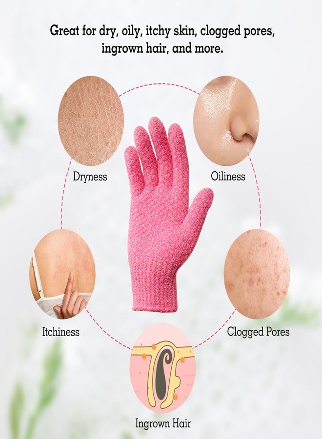 Evridwear Exfoliating Gloves for Shower, 100% Nylon Thick Soft Medium Heavy Bathing Gloves Dead Skin Remover Body Scrubber Smooth Skin with Hang Loop (Hot Pink Deep Exfoliation- 3 Pairs) - Image 4