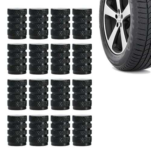 Zytiqt 16PCS Car Tyre Valve Caps, Black Threaded Valve Stem Caps for Cars, Durable Wheel Accessories to Protect Tyre Nozzle from Dust and Corrosion - Image 1