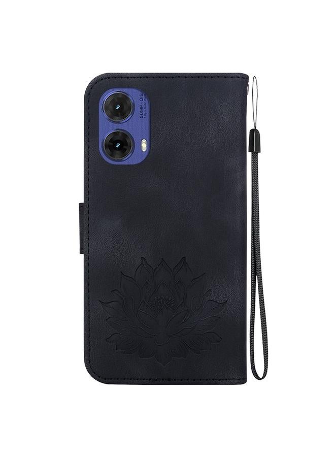 S-TOP Case For Motorola Moto G85 Lotus Embossed Leather Phone Case - Image 3