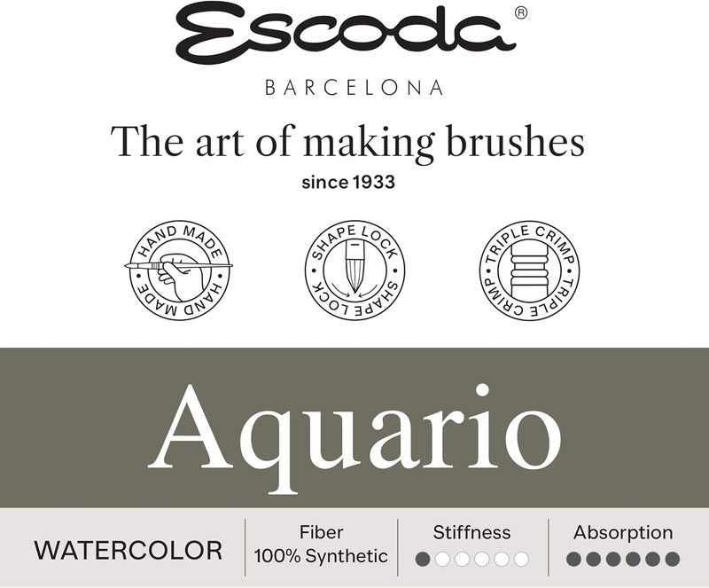 Escoda Signature Series Artist Watercolor Brush Set Joseph Zbukvic Set 2 Aquario Squirrel Round Mop Size 14  18 - Image 5