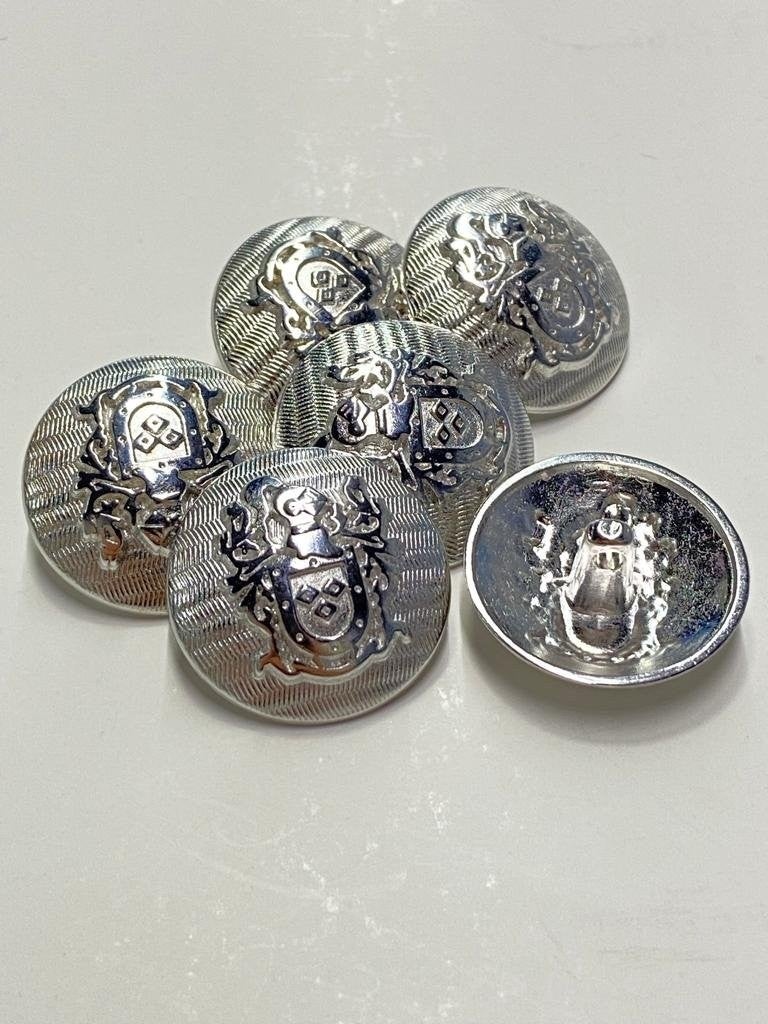 Karan Tuhafiye Karan Haberdashery Trench Coat and Blazer Jacket Button Set Silver 2.3 cm / Crest Model - Image 2