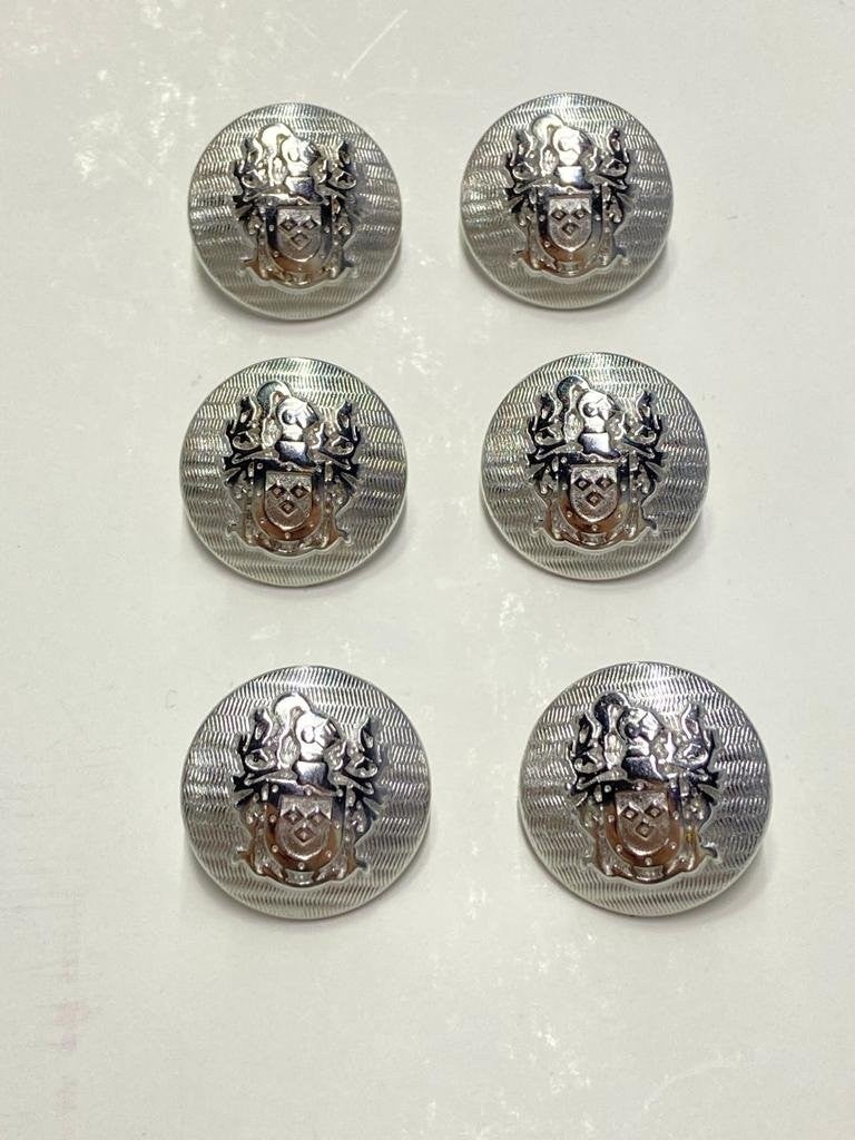 Karan Tuhafiye Karan Haberdashery Trench Coat and Blazer Jacket Button Set Silver 2.3 cm / Crest Model - Image 3