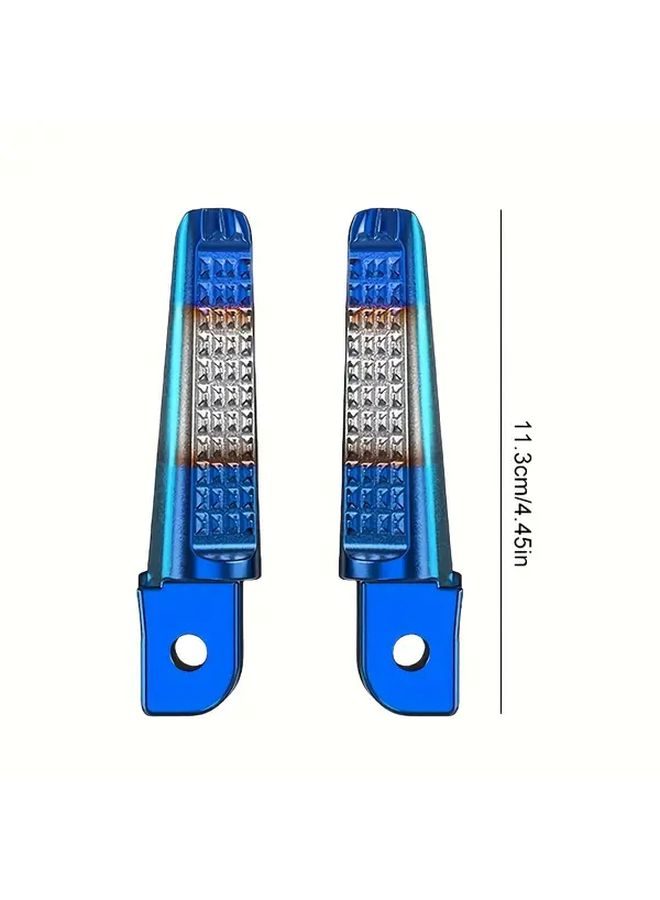 Blue Gold Anti Slip Motorcycle Rear Foot Pegs Passenger Footrest Platform Durable - Image 2