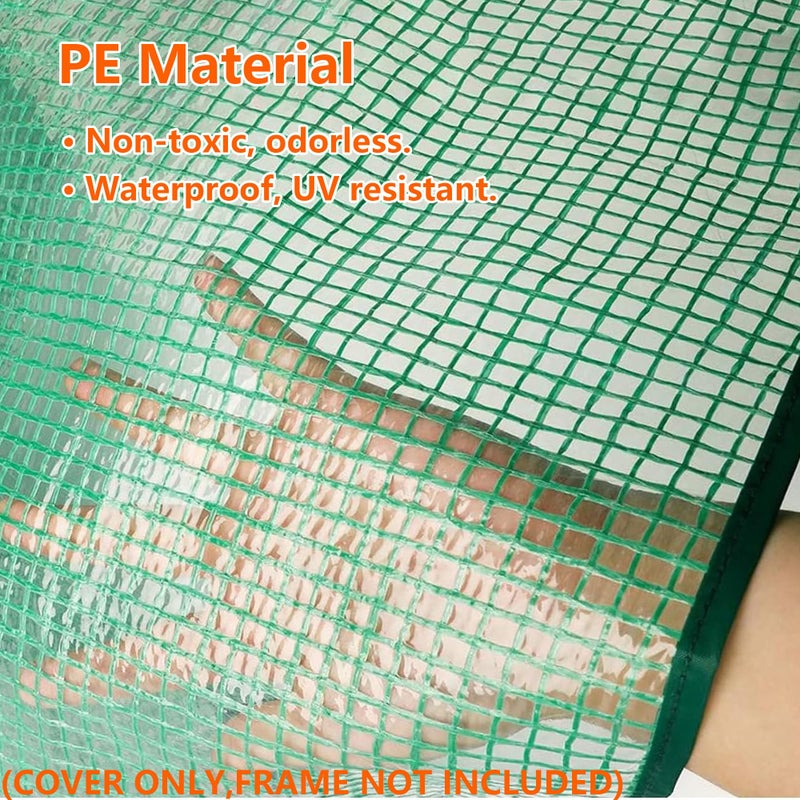 TENTOPMIC Greenhouse Replacement Cover, 56Ã—56Ã—76 Inch PE Walk-in Greenhouse Cover for Gardening Plants w/Roll-Up Zipper Door, Waterproof Frost Protection Wind Rain Proof, Easy Assembly (No Frames Include) - Image 4