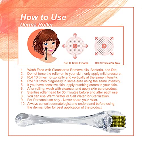 Epyz Transparant Derma Roller With 540 Titanium Alloy Needles (0.25mm, Gold) - Image 4