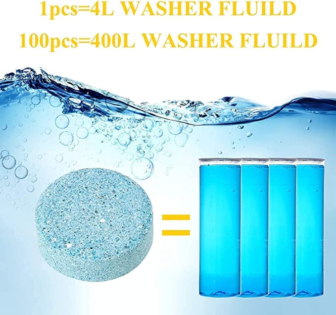 Relson Super Concentrated Automotive Glass Solid Wiper Cleaning Tablets, Car Windshield Glass Concentrated Washer Tablets (Glass Cleaner Tablet) (Blue) ((Pack of 100)) - Image 5